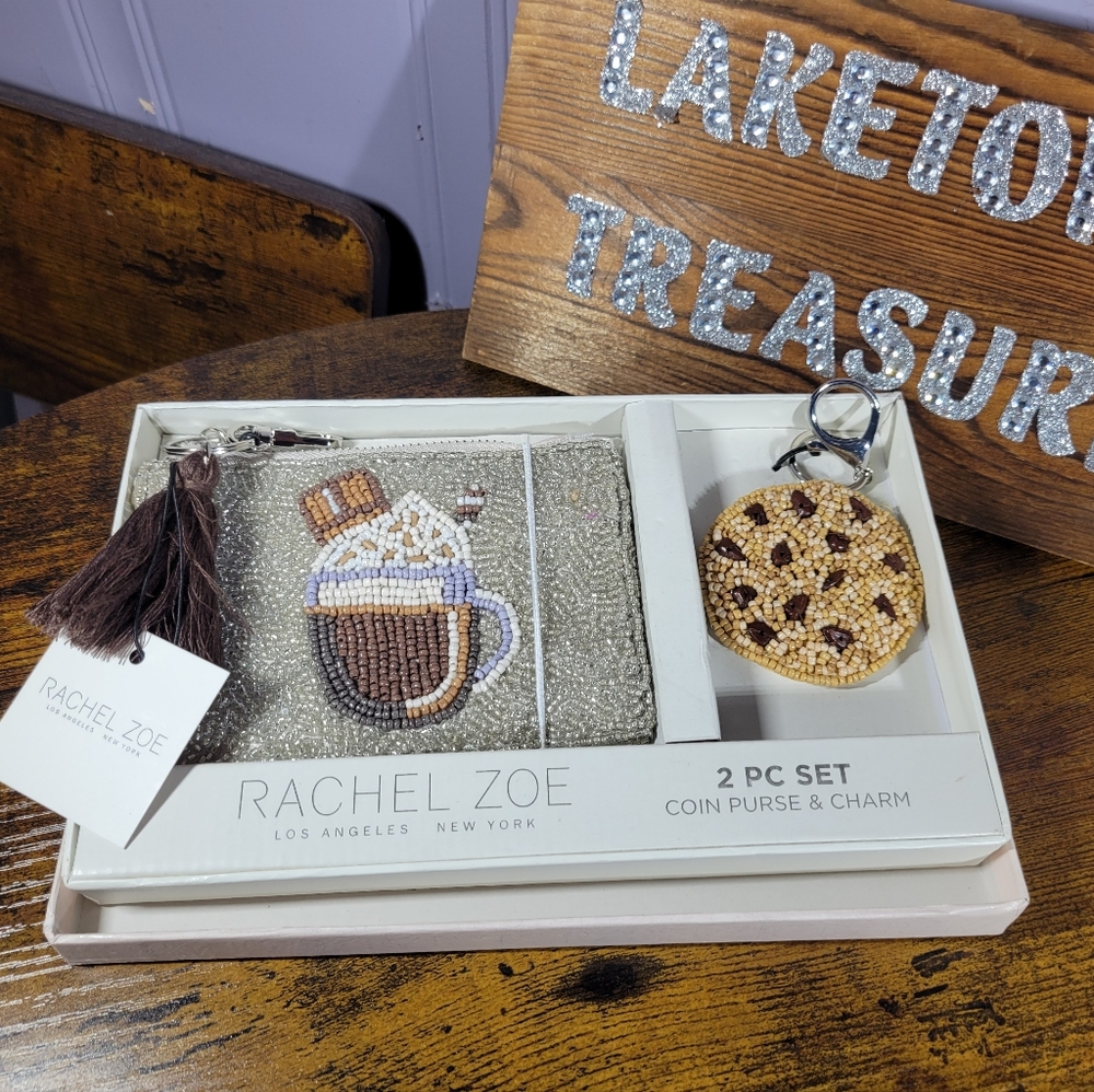Rachel Zoe Silver Coin Purse with Cookie Charm